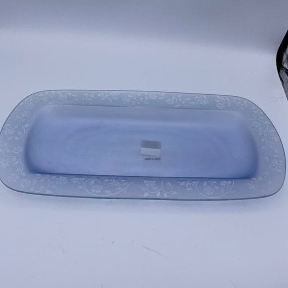 Bath & Body Works VINTAGE Purple Lavender Rectangular glass Dish